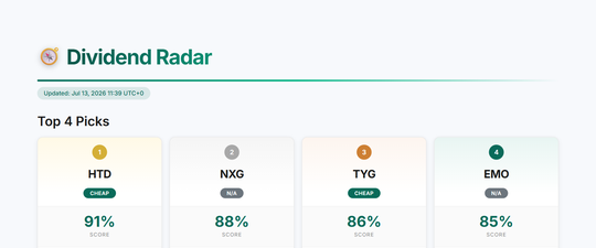 Dividend Radar screenshot