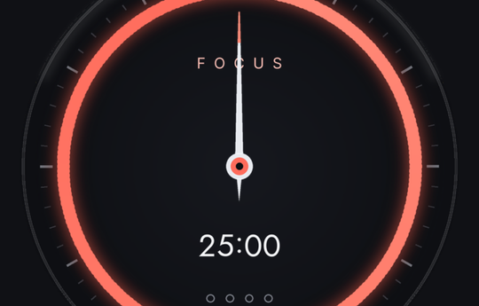 Tomatick — the glowing coral focus dial
